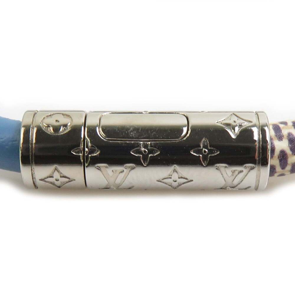 LOUIS VUITTON Blue Damier Leather Charm Bracelet - Picture 6 of 8